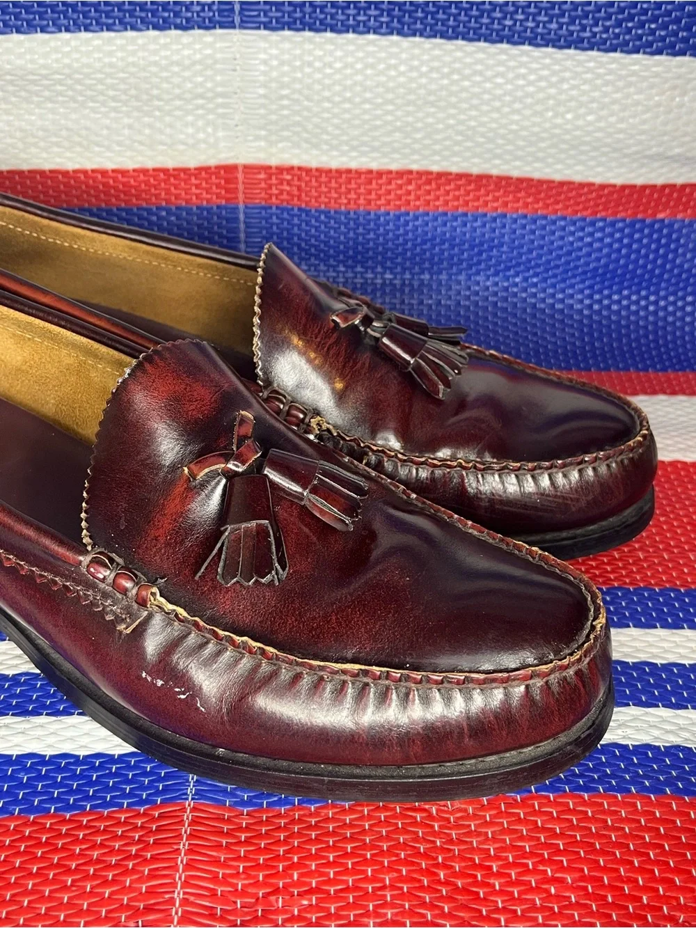 G. H. Bass Weejuns Jackie Tassel Kiltie Loafer Size 11 D Burgundy Dress Shoes - Picture 4 of 15